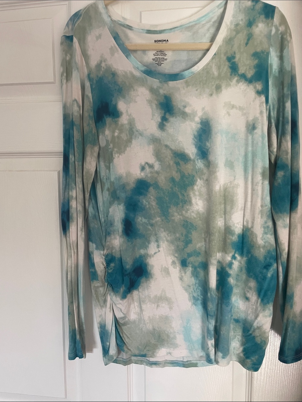 Sonoma Teal & Sage Cloud Tie-Dye Long Sleeve Top